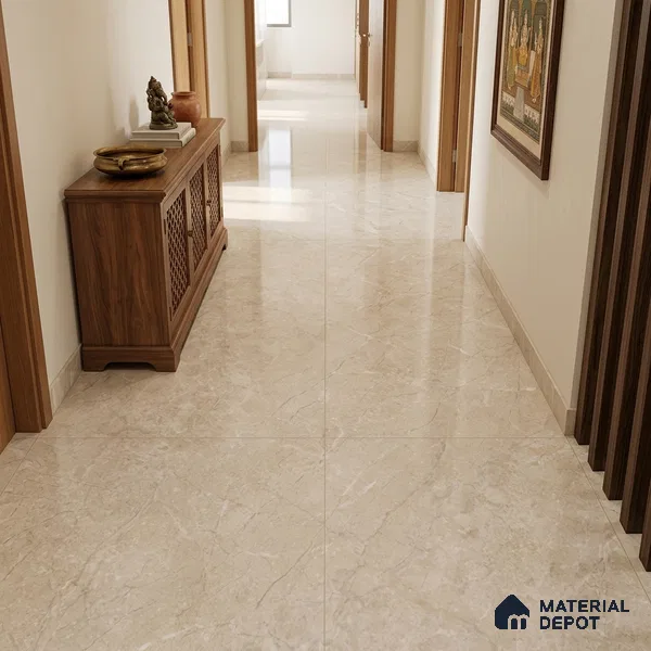 TL 11568 Perlato Royal 6 ft x 4 ft Glossy Vitrified Tile - 10 mm | Adhesive and Spacers Must be Used During Installation