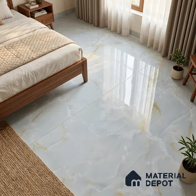 TL 11569 Endless Caramel Snow 6 ft x 4 ft Glossy Vitrified Tile - 10 mm | Adhesive and Spacers Must be Used During Installation