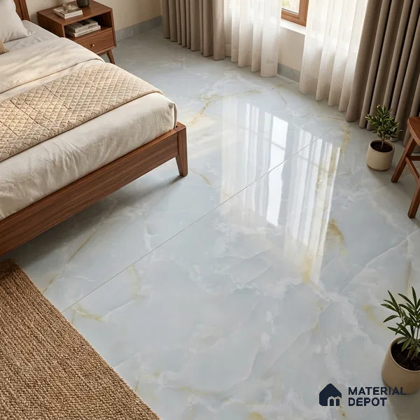 TL 11569 Endless Caramel Snow 6 ft x 4 ft Glossy Vitrified Tile - 10 mm | Adhesive and Spacers Must be Used During Installation