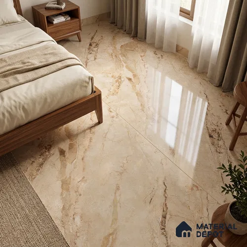 TL 11570 Endless Breccia Simless 6 ft x 4 ft Glossy Vitrified Tile - 10 mm | Adhesive and Spacers Must be Used During Installation | Image 05