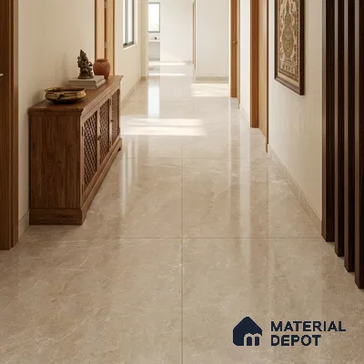 TL 11571 Victorian Light 6 ft x 4 ft Glossy Vitrified Tile - 10 mm | Adhesive and Spacers Must be Used During Installation
