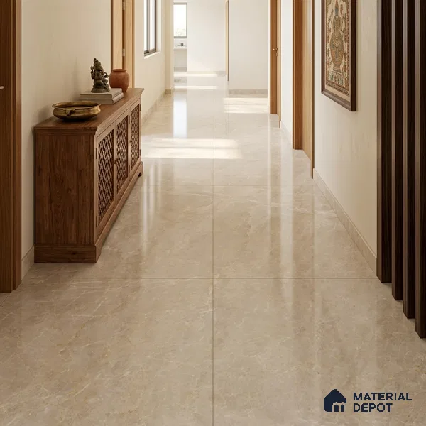 TL 11571 Victorian Light 6 ft x 4 ft Glossy Vitrified Tile - 10 mm | Adhesive and Spacers Must be Used During Installation
