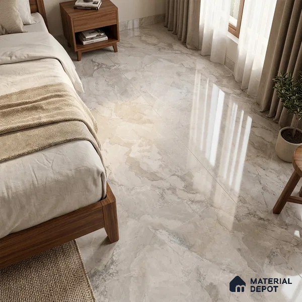 TL 11572 Endless Limer Grey 6 ft x 4 ft Glossy Vitrified Tile - 10 mm | Adhesive and Spacers Must be Used During Installation