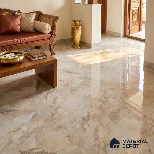 TL 11572 Endless Limer Grey 6 ft x 4 ft Glossy Vitrified Tile - 10 mm | Adhesive and Spacers Must be Used During Installation