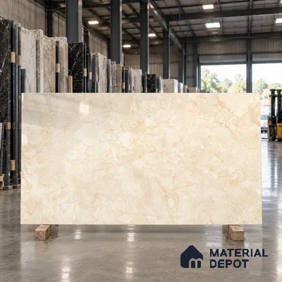 TL 11574 Sofita Beige 6 ft x 4 ft Glossy Vitrified Tile - 10 mm | Adhesive and Spacers Must be Used During Installation