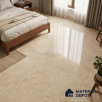 TL 11574 Sofita Beige 6 ft x 4 ft Glossy Vitrified Tile - 10 mm | Adhesive and Spacers Must be Used During Installation