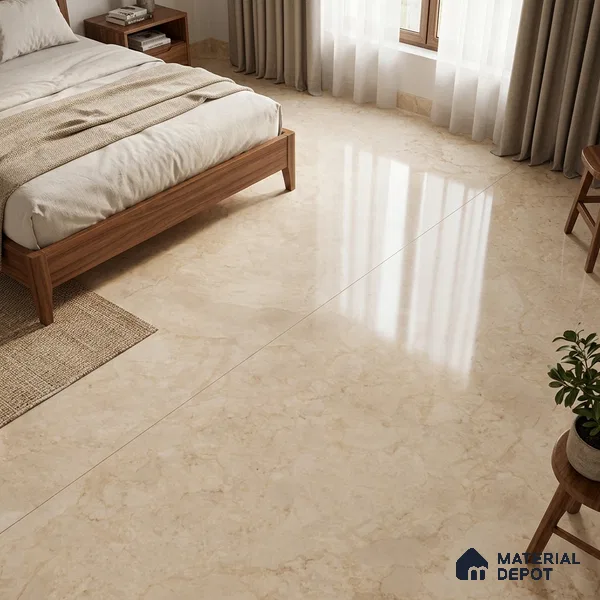 TL 11574 Sofita Beige 6 ft x 4 ft Glossy Vitrified Tile - 10 mm | Adhesive and Spacers Must be Used During Installation