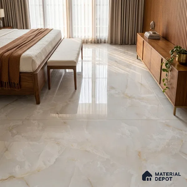 TL 11575 Endless Caramel Pearl 6 ft x 4 ft Glossy Vitrified Tile - 10 mm | Adhesive and Spacers Must be Used During Installation