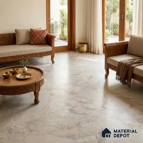 TL 11576 Endless Limer Grey 6 ft x 4 ft Carving Matte Finish Vitrified Tile - 10 mm | Adhesive and Spacers Must be Used During Installation
