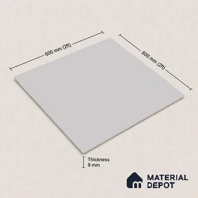 Plain Wall & Floor Tile TL 11639 Pale Fjord | 2 ft x 2 ft Matte Finish Full Body Vitrified Tile - 9 mm | Suitable For Bathroom, Balcony, Courtyard