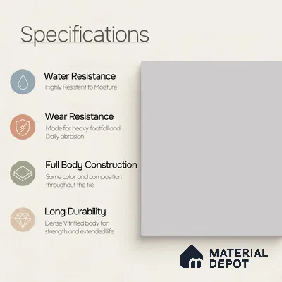 Plain Wall & Floor Tile TL 11639 Pale Fjord | 2 ft x 2 ft Matte Finish Full Body Vitrified Tile - 9 mm | Suitable For Bathroom, Balcony, Courtyard
