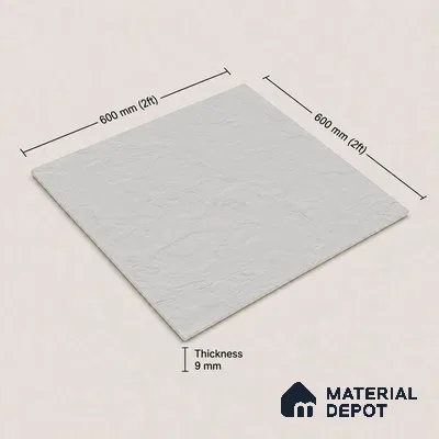 Plain Wall & Floor Tile TL 11639 B Frosted Quarry | 2 ft x 2 ft Punch Matte Finish Full Body Vitrified Tile - 9 mm | Suitable For Bathroom, Balcony, Courtyard