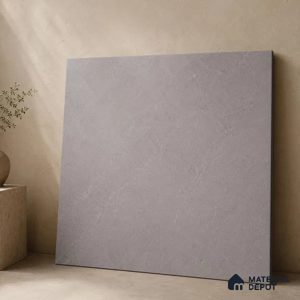 Plain Wall & Floor Tile TL 11640 Slate Drift | 2 ft x 2 ft Matte Finish Full Body Vitrified Tile - 9 mm | Suitable For Bathroom, Balcony, Courtyard