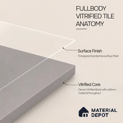 Plain Wall & Floor Tile TL 11640 Slate Drift | 2 ft x 2 ft Matte Finish Full Body Vitrified Tile - 9 mm | Suitable For Bathroom, Balcony, Courtyard