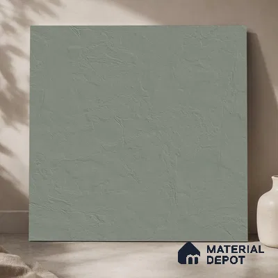 Plain Wall & Floor Tile TL 11641 Verdant Quarry | 2 ft x 2 ft Punch Matte Finish Full Body Vitrified Tile - 9 mm | Suitable For Bathroom, Balcony, Courtyard
