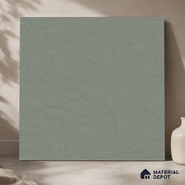 Plain Wall & Floor Tile TL 11641 Verdant Quarry | 2 ft x 2 ft Punch Matte Finish Full Body Vitrified Tile - 9 mm | Suitable For Bathroom, Balcony, Courtyard