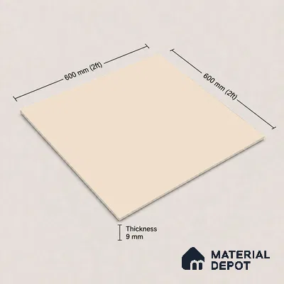 Plain Wall & Floor Tile TL 11642 Alba Canvas | 2 ft x 2 ft Matte Finish Full Body Vitrified Tile - 9 mm | Suitable For Bathroom, Balcony, Courtyard