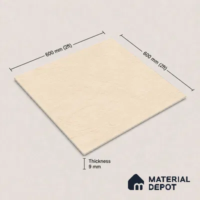 Plain Wall & Floor Tile TL 11642 B Sahara Plaster | 2 ft x 2 ft Punch Matte Finish Full Body Vitrified Tile - 9 mm | Suitable For Bathroom, Balcony, Courtyard