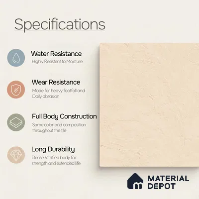 Plain Wall & Floor Tile TL 11642 B Sahara Plaster | 2 ft x 2 ft Punch Matte Finish Full Body Vitrified Tile - 9 mm | Suitable For Bathroom, Balcony, Courtyard