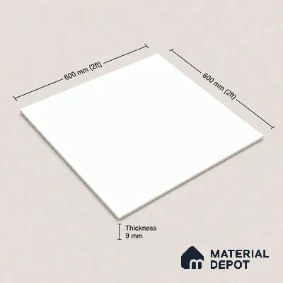 Plain Wall & Floor Tile TL 11643 Alba Veil | 2 ft x 2 ft Matte Finish Full Body Vitrified Tile - 9 mm | Suitable For Bathroom, Balcony, Courtyard