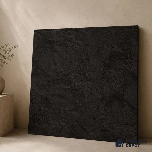 Plain Wall & Floor Tile TL 11644 B Obsidian Ridge | 2 ft x 2 ft Punch Matte Finish Full Body Vitrified Tile - 9 mm | Suitable For Bathroom, Balcony, Courtyard