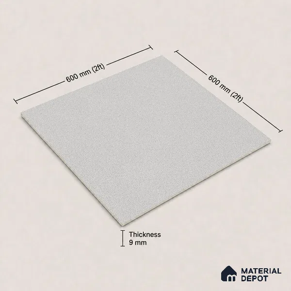 Terrazzo Salt & Paper Tile TL 11645 Sierra Frost | 2 ft x 2 ft Matte Finish Full Body Vitrified Wall & Floor Tile - 9 mm | Suitable For Bathroom, Balcony, Courtyard