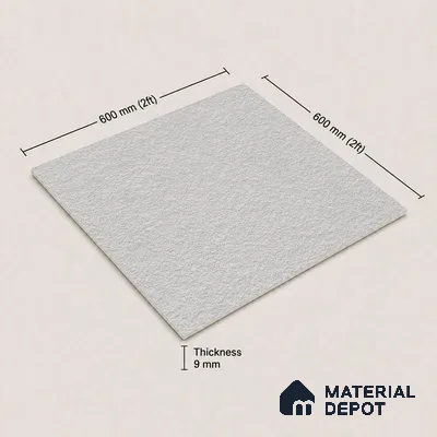 Terrazzo Salt & Paper Tile TL 11645 B Frosted Mesa | 2 ft x 2 ft Punch Matte Finish Full Body Vitrified Wall & Floor Tile - 9 mm | Suitable For Bathroom, Balcony, Courtyard