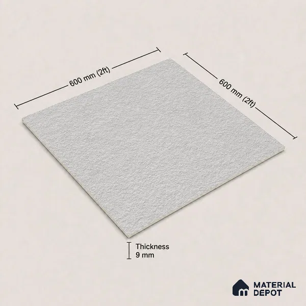 Terrazzo Salt & Paper Tile TL 11645 B Frosted Mesa | 2 ft x 2 ft Punch Matte Finish Full Body Vitrified Wall & Floor Tile - 9 mm | Suitable For Bathroom, Balcony, Courtyard