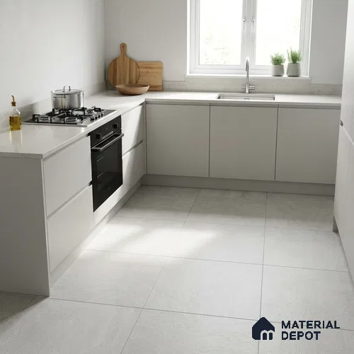 Terrazzo Salt & Paper Tile TL 11645 B Frosted Mesa | 2 ft x 2 ft Punch Matte Finish Full Body Vitrified Wall & Floor Tile - 9 mm | Suitable For Bathroom, Balcony, Courtyard