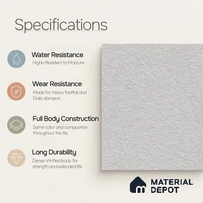 Terrazzo Salt & Paper Tile TL 11645 B Frosted Mesa | 2 ft x 2 ft Punch Matte Finish Full Body Vitrified Wall & Floor Tile - 9 mm | Suitable For Bathroom, Balcony, Courtyard