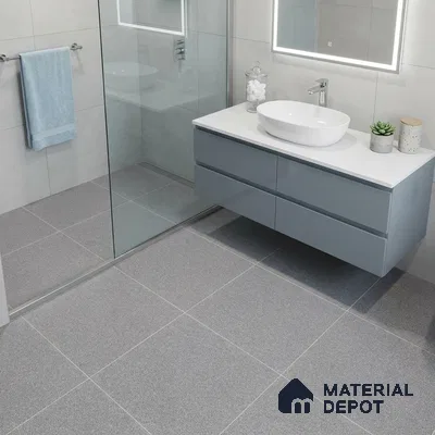 Terrazzo Salt & Paper Tile TL 11646 Silver Drift | 2 ft x 2 ft Matte Finish Full Body Vitrified Wall & Floor Tile - 9 mm | Suitable For Bathroom, Balcony, Courtyard