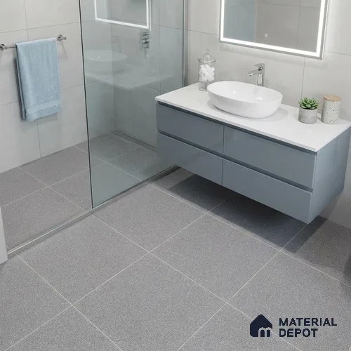 Terrazzo Salt & Paper Tile TL 11646 Silver Drift | 2 ft x 2 ft Matte Finish Full Body Vitrified Wall & Floor Tile - 9 mm | Suitable For Bathroom, Balcony, Courtyard