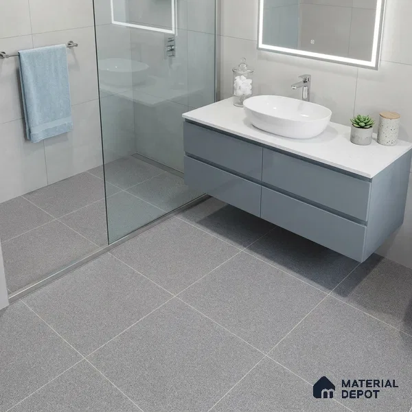 Terrazzo Salt & Paper Tile TL 11646 Silver Drift | 2 ft x 2 ft Matte Finish Full Body Vitrified Wall & Floor Tile - 9 mm | Suitable For Bathroom, Balcony, Courtyard