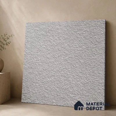 Terrazzo Salt & Paper Tile TL 11646 B Silver Mesa | 2 ft x 2 ft Punch Matte Finish Full Body Vitrified Wall & Floor Tile - 9 mm | Suitable For Bathroom, Balcony, Courtyard
