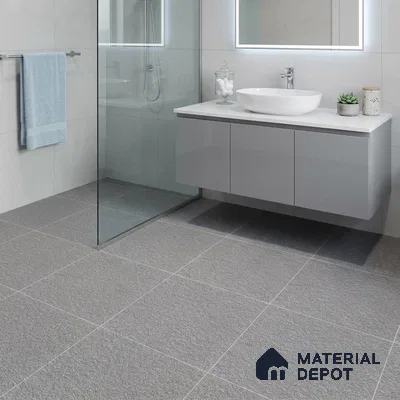 Terrazzo Salt & Paper Tile TL 11646 B Silver Mesa | 2 ft x 2 ft Punch Matte Finish Full Body Vitrified Wall & Floor Tile - 9 mm | Suitable For Bathroom, Balcony, Courtyard