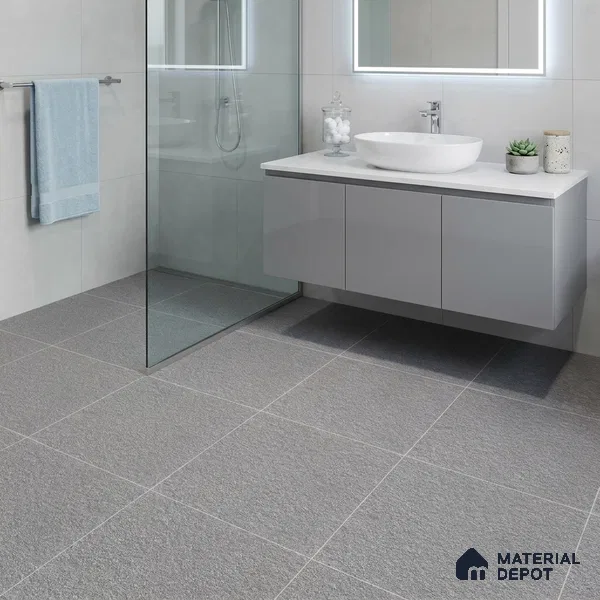Terrazzo Salt & Paper Tile TL 11646 B Silver Mesa | 2 ft x 2 ft Punch Matte Finish Full Body Vitrified Wall & Floor Tile - 9 mm | Suitable For Bathroom, Balcony, Courtyard