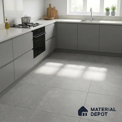 Terrazzo Salt & Paper Tile TL 11646 B Silver Mesa | 2 ft x 2 ft Punch Matte Finish Full Body Vitrified Wall & Floor Tile - 9 mm | Suitable For Bathroom, Balcony, Courtyard