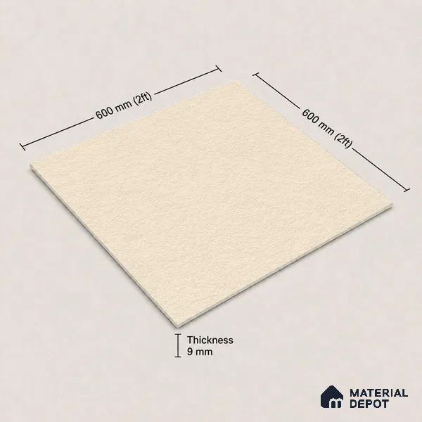 Terrazzo Salt & Paper Tile TL 11647 B Sahara Drift | 2 ft x 2 ft Punch Matte Finish Full Body Vitrified Wall & Floor Tile - 9 mm | Suitable For Bathroom, Balcony, Courtyard