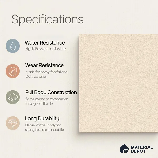 Terrazzo Salt & Paper Tile TL 11647 B Sahara Drift | 2 ft x 2 ft Punch Matte Finish Full Body Vitrified Wall & Floor Tile - 9 mm | Suitable For Bathroom, Balcony, Courtyard