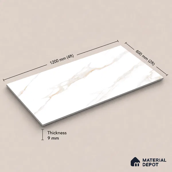 Stone Tile TL 11650 | 4 ft x 2 ft Glossy Finish Vitrified Tile - 9 mm