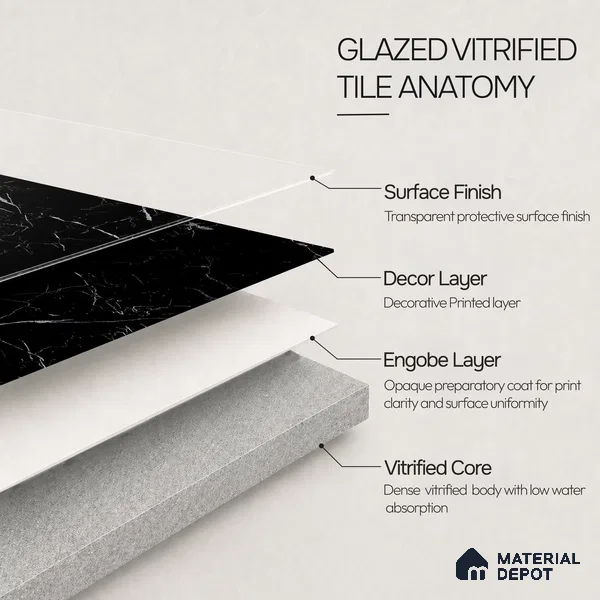 Stone Tile TL 11653 | 4 ft x 2 ft High Glossy Finish Vitrified Tile - 9 mm