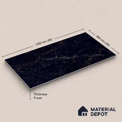 Stone Tile TL 11654 | 4 ft x 2 ft High Glossy Finish Vitrified Tile - 9 mm