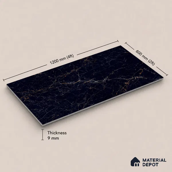 Stone Tile TL 11654 | 4 ft x 2 ft High Glossy Finish Vitrified Tile - 9 mm