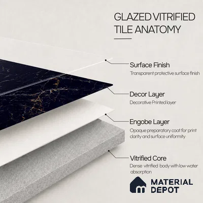 Stone Tile TL 11654 | 4 ft x 2 ft High Glossy Finish Vitrified Tile - 9 mm