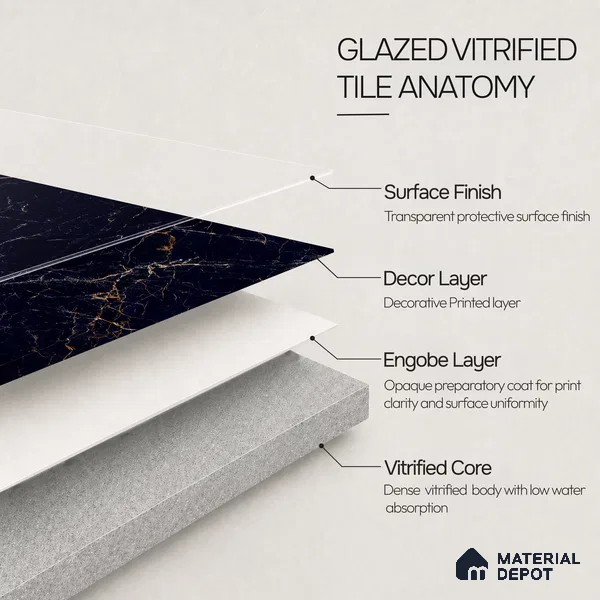 Stone Tile TL 11654 | 4 ft x 2 ft High Glossy Finish Vitrified Tile - 9 mm