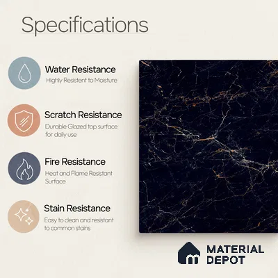 Stone Tile TL 11654 | 4 ft x 2 ft High Glossy Finish Vitrified Tile - 9 mm