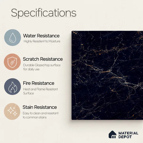 Stone Tile TL 11654 | 4 ft x 2 ft High Glossy Finish Vitrified Tile - 9 mm