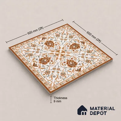 Stone Tile TL 11655 | 2 ft x 2 ft Carving Matte Finish Vitrified Tile - 9 mm