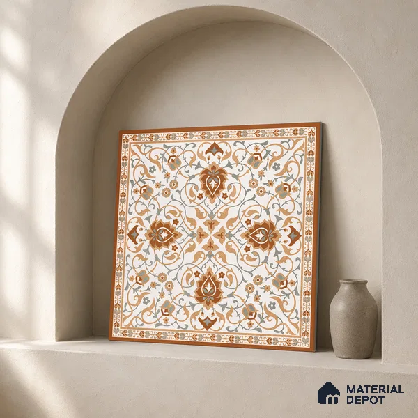 Stone Tile TL 11655 | 2 ft x 2 ft Carving Matte Finish Vitrified Tile - 9 mm