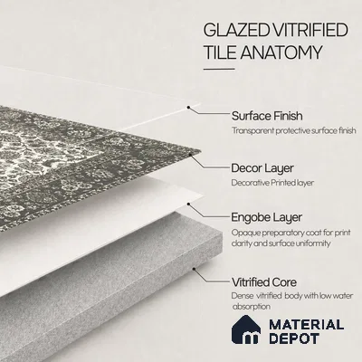 Carpet Wall & Floor Tile TL 11657 B Kashmir Medallion | 2 ft x 2 ft Punch Matte Finish Vitrified Tile - 9 mm | Suitable For Living Room, Bedroom, Kitchen